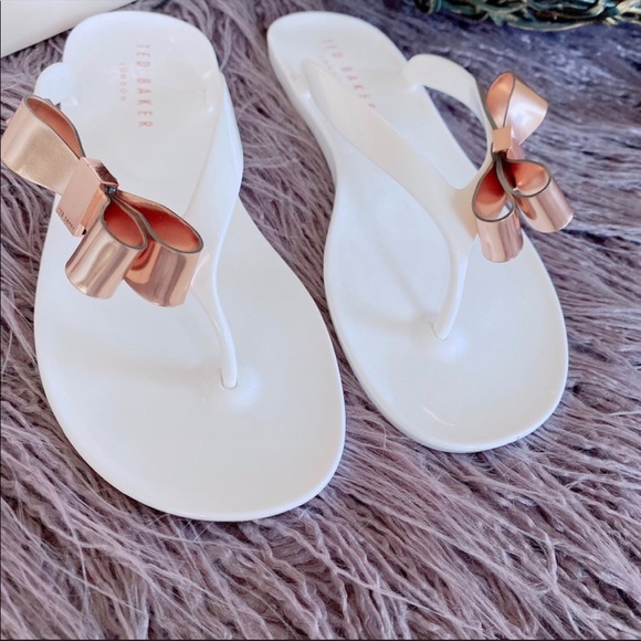 NWT Ted Baker Suszie Jelly Flip Flop Bow Detail Sandals - Picture 12 of 14